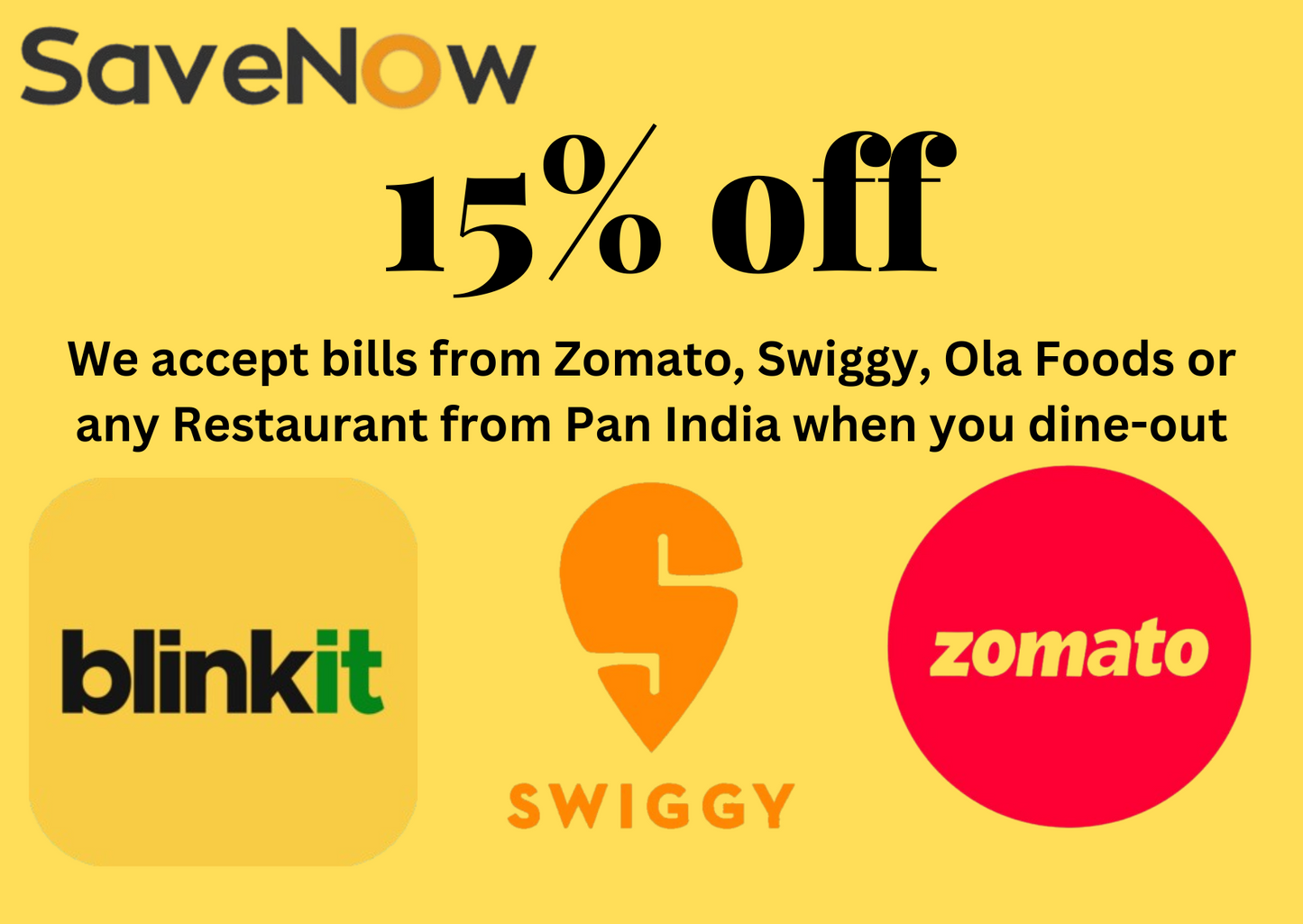 Dine Out/Online Food Ordering Coupons, Bill Range: ₹250 to ₹449